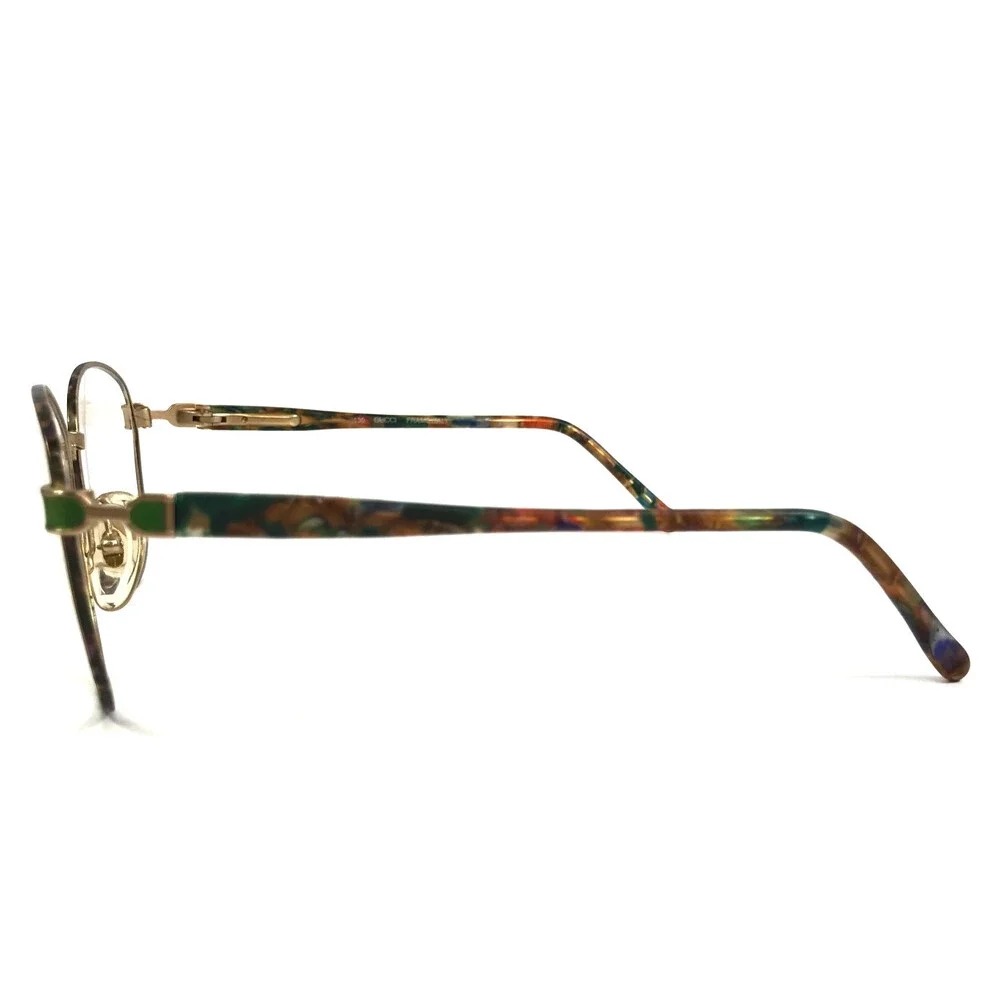 Vintage Gucci Eyeglasses Frames GG2366 LT8 Brown Green Gold Horsebit 53-16-130